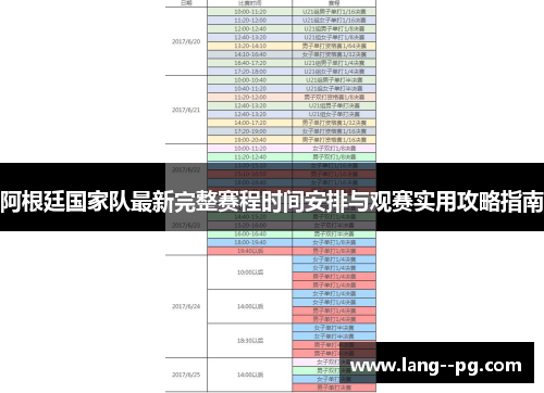 阿根廷国家队最新完整赛程时间安排与观赛实用攻略指南 阿根廷国家队最新完整赛程时间安排与观赛实用攻略指南